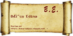 Bács Edina névjegykártya