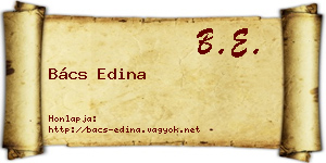 Bács Edina névjegykártya